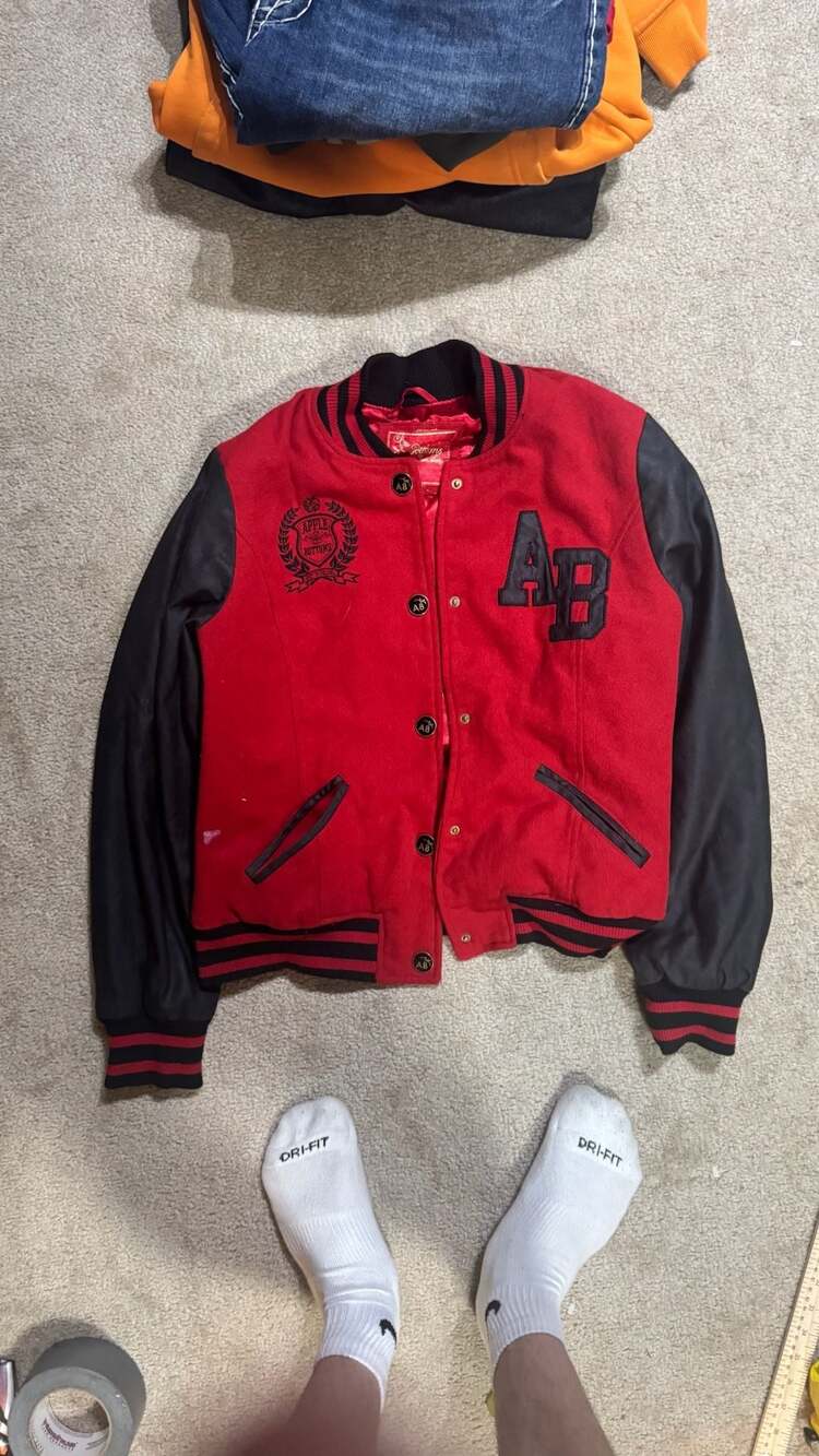 Apple Bottoms Red and Black Varsity Letterman Jacket